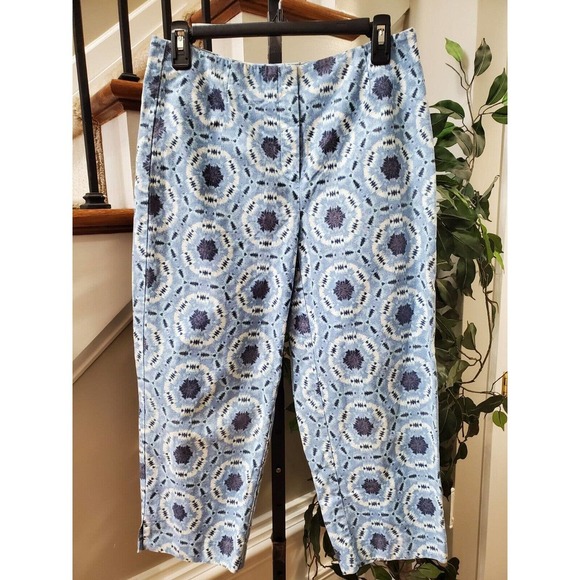 Talbots Womens Blue Mid Rise Casual Straight Leg Stretch Pants Size Petites 8 - Picture 1 of 10